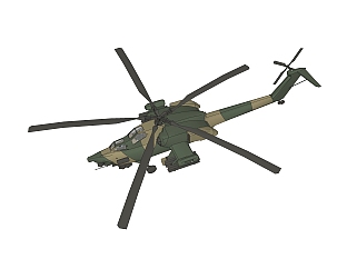 现代苏联米-28<em>浩劫</em>武装直升机草图大师模型下载，直升...