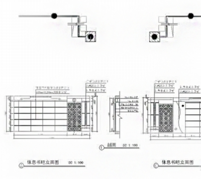 [江西]著名风<a href=https://www.yitu.cn/su/7841.html target=_blank class=infotextkey>景区</a>现代风格游客服务中心室<a href=https://www.yitu.cn/su/7634.html target=_blank class=infotextkey>内装</a>修施工图休息书吧立面图