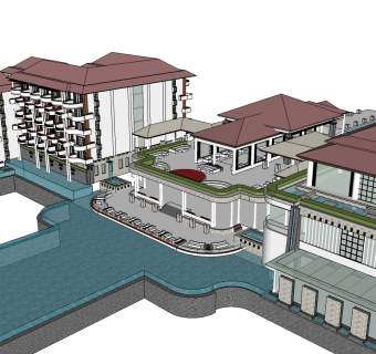 酒店草图大师模型下载、酒店su模型下载