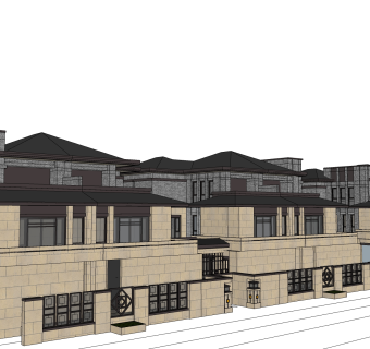 欧式别墅外观草图大师模型，SU模型免费下载