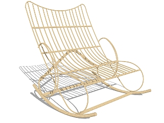 现代实木摇椅草图大师模型，摇椅sketchup模型下载