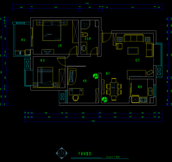 套房户型图CAD施工图，套房户型图CAD图纸下载