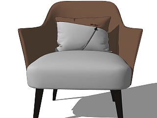 创意轻奢单人沙发椅草图大师模型，<em>沙发SU模型下载</em>