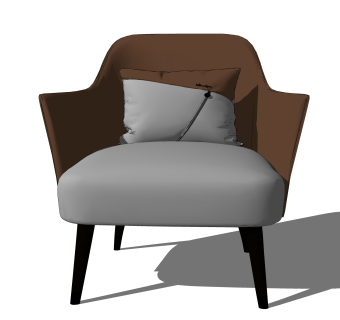 创意轻奢单人沙发椅草图大师模型，沙发SU模型下载
