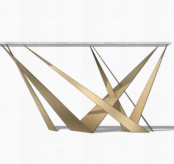 现代轻奢装饰柜单柜草图大师模型，玄关柜sketchup模型免费下载