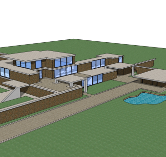 赖特作品别墅居住建筑草图大师模型下载