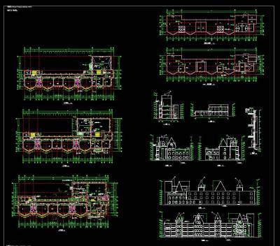 现代幼儿园cad建筑设计图纸，幼儿园cad施工图纸下载