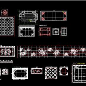 地面拼花合集CAD图库，地面拼花设计样图