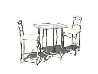 <em>简欧</em>休闲桌椅免费su模型，休闲桌椅sketchup模型下载