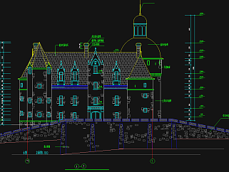 城堡全套CAD施工图，城堡CAD建筑图纸下载