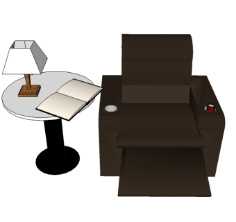 现代单人沙发su模型，沙发草图大师模型下载