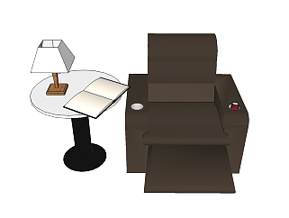 现代单人沙发su模型，沙发草图大师模型下载