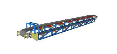现代皮带运输机草图大师模型，运输机su模型下载