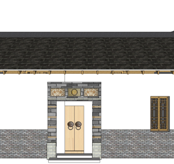 古建居民房草图大师模型下载、古建居民房su模型下载