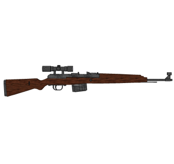 德国Gewehr1943式狙击步枪草图大师模型，步枪SU模型下载