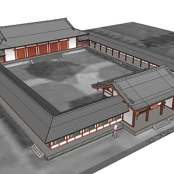 中式古建草图大师模型下载、古建su模型下载