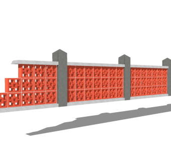 现代简约景观墙围墙草图大师模型，简约景观墙围墙sketchup模型下载