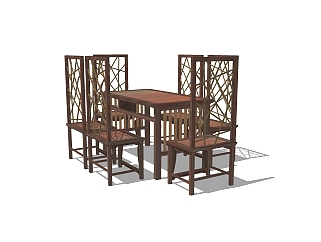 现代餐桌椅<em>免费su模型</em>，餐桌椅skp模型<em>下载</em>