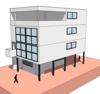 柯布西耶斯图加特魏森霍夫居住区草图大师模型下载
