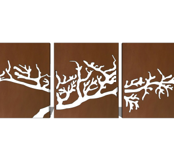 现代树枝样式锈板su模型，锈板sketchup模型下载