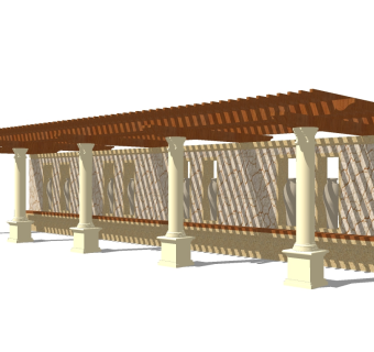 欧式大理石廊架草图大师模型，大理石廊架sketchup模型下载