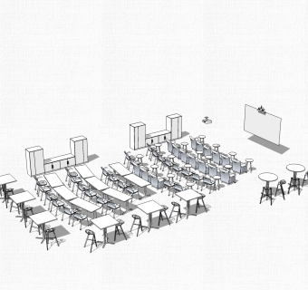 会议台草图大师模型，会议台skp模型，会议台su素材下载