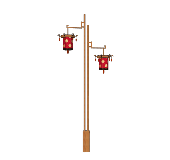 新中式路灯su模型免费下载，路灯草图大师模型