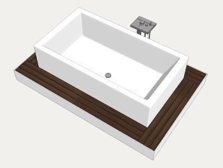现代浴缸草图大师模型，浴缸su模型下载