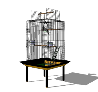 现代鸟笼组合草图大师模型，鸟笼sketchup模型下载