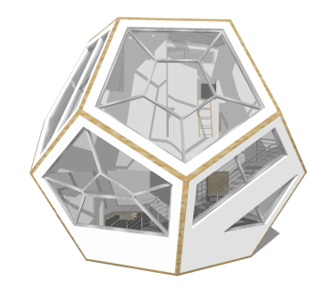 现代异形别墅草图大师模型，异形别墅sketchup模型免费下载