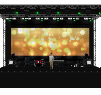 现代舞台草图大师模型，舞台SU模型下载