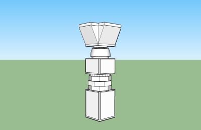 现代几何体风格柱子SU模型，柱子sketchup模型下载