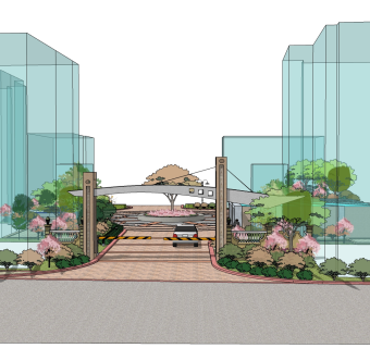 现代岗亭SU模型，岗亭SKB文件下载