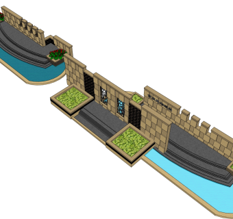 欧式景墙sketchup模型下载