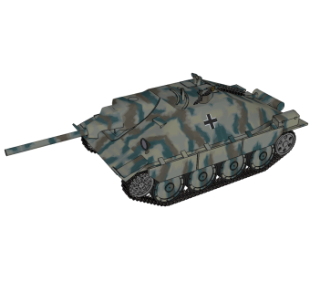 德国hetzer追猎者坦克草图大师模型，坦克SU模型下载