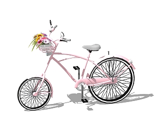 <em>美式</em>自行车SU模型，自行车sketchup模型下载