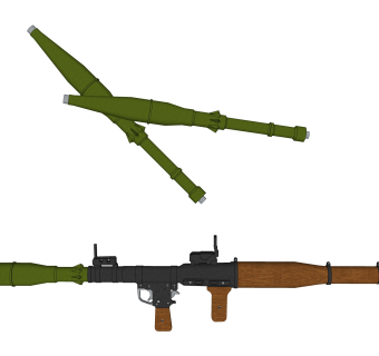 苏联RPG-7火箭弹su模型,苏联RPG-7火箭弹sketchup模型下载