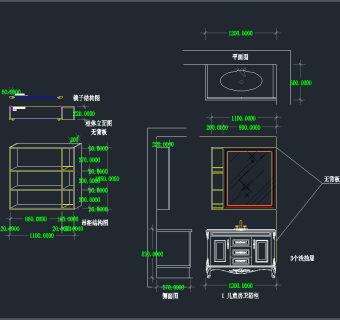 卫浴CAD图纸，背景墙CAD施工图纸下载