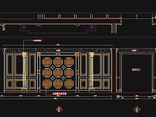 中式豪宅护墙板CAD图库，护墙板中式素材CAD施工图下载