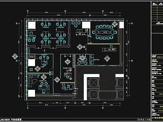 品质办公户型样板间施工图效果图，CAD建筑图纸免费下载