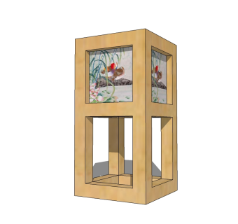 日式落地灯草图大师模型，落地灯skb模型分享