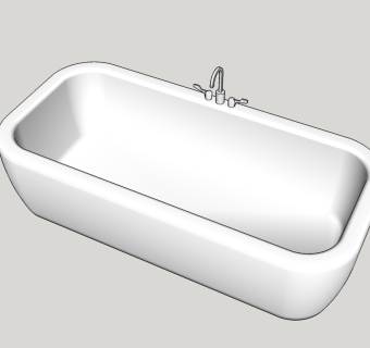 现代浴缸草图大师模型，浴缸sketchup模型下载