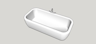 现代浴缸草图大师模型，浴缸sketchup模型下载