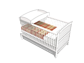 北欧式<em>婴儿床</em>草图大师模型，<em>婴儿床</em>skb文件下载
