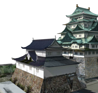 日式城堡草图大师模型下载、日式城堡su模型下载