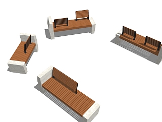 户外<em>休息长椅</em>sketchup模型下载，长椅skb模型分享