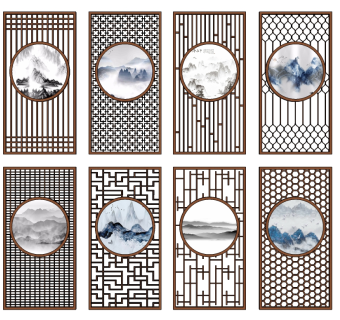 现代屏风隔断组合草图大师模型，屏风隔断sketchup模型skp文件分享