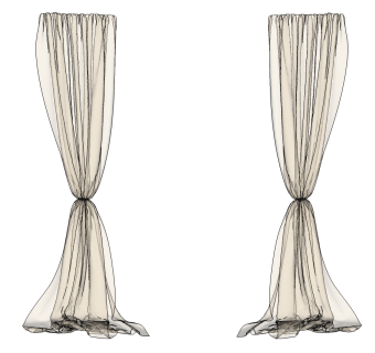 现代窗帘草图大师模型下载、现代窗帘su模型下载