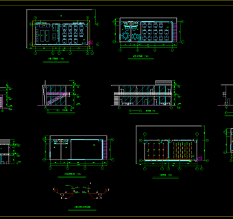 食堂室内装修图CAD施工图，学校食堂CAD图纸下载