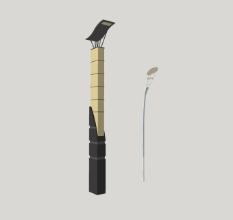 现代造型路灯草图大师模型，造型路灯sketchup模型下载